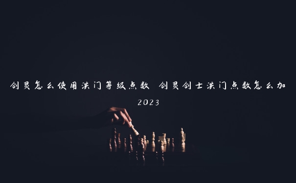 剑灵怎么使用洪门等级点数 剑灵剑士洪门点数怎么加2023