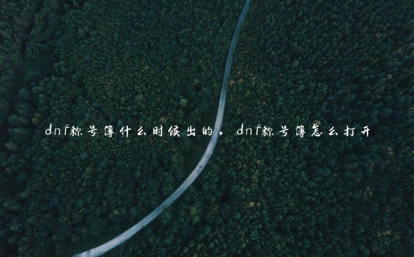 dnf称号簿什么时候出的，dnf称号簿怎么打开