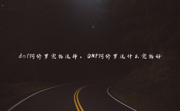 dnf阿修罗宠物选择，DNF阿修罗选什么宠物好