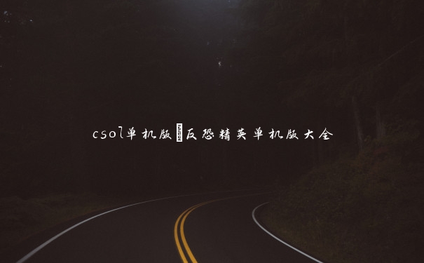 csol单机版_反恐精英单机版大全